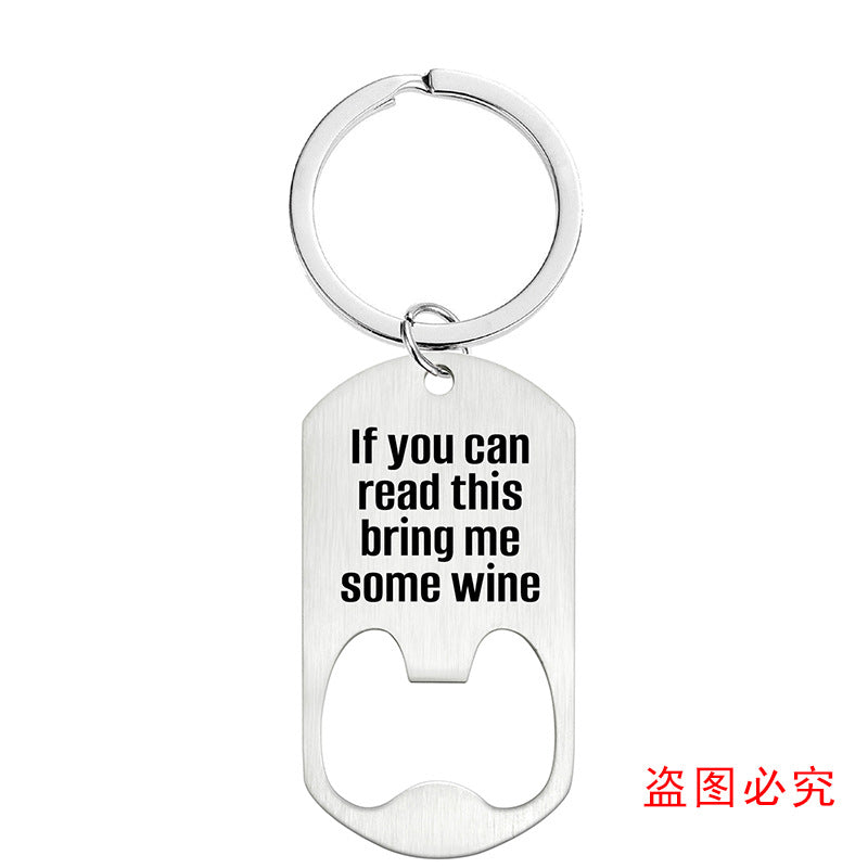 Wholesale Father's Day Gift Lettering Metal Bottle Opener Keychain